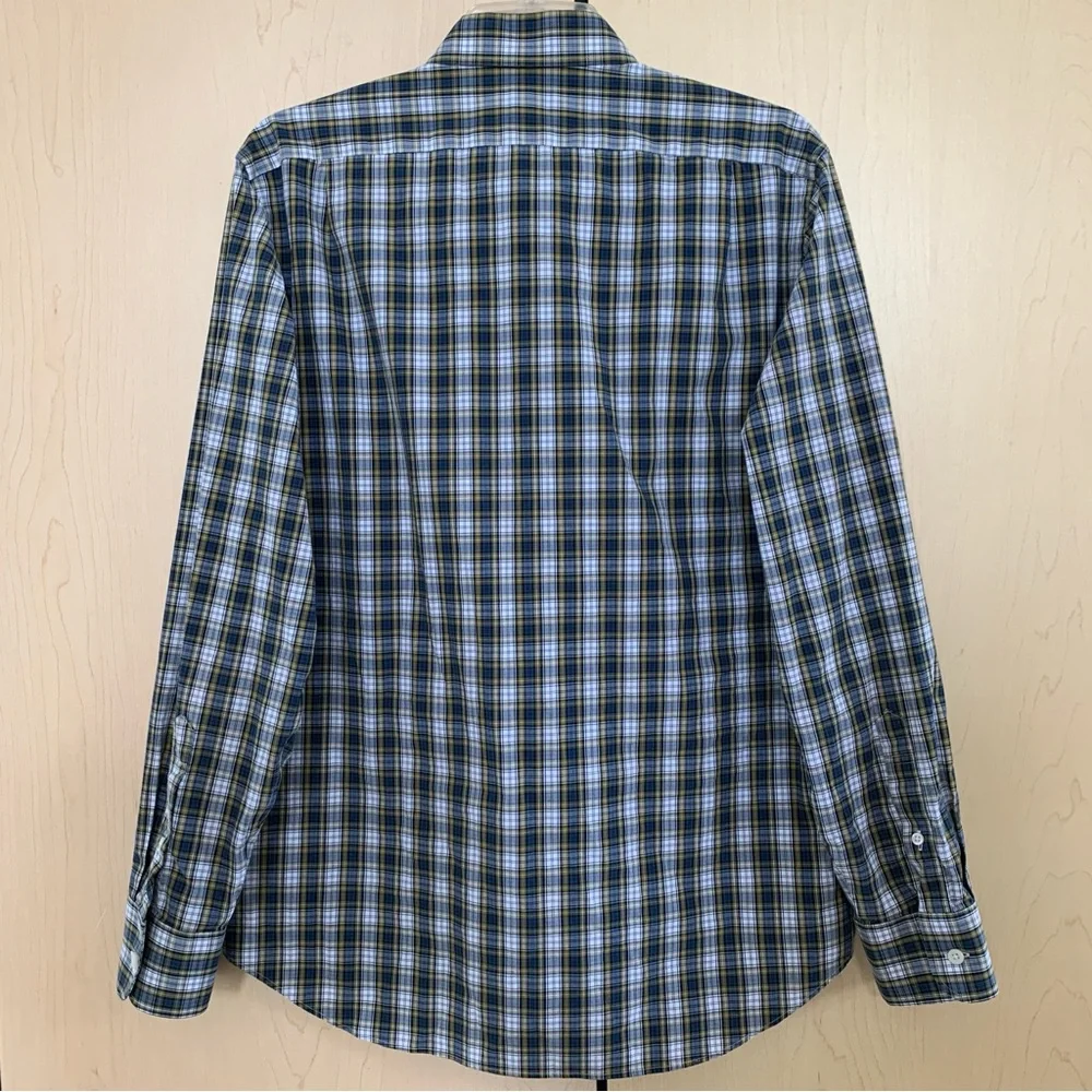 J.Crew Thompson Flex Wrinkle Free‎ Shirt Mens Long Sleeve Plaid Blue L 16-16.5